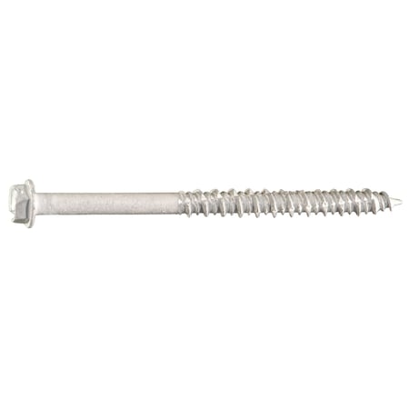 Midwest Fastener Masonry Screw, 1/4" Dia., Hex, 2 3/4 in L, Steel White Ruspert, 100 PK 54474